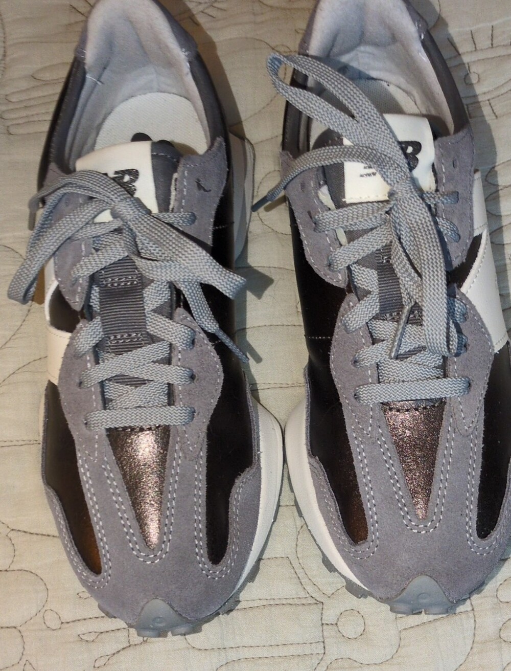 New Balance 327 Grey and Black Women's Athletic Sneakers